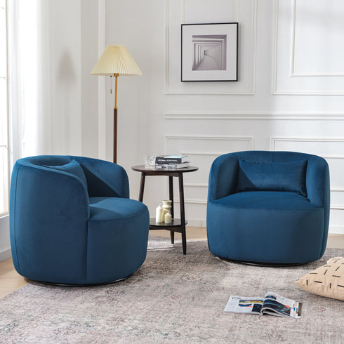 Ashlie Velvet Swivel Barrel Chair - Modern Swivel Chair | Swivel Accent Chairs | Kinwell Furniture | Swivel Armchairs